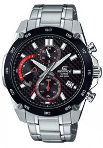 Đồng hồ nam Casio Edifice EFR-557CDB-1AVUDF dây đeo kim loại kết hợp với nền mặt màu đen chống nước 100m, Size mặt 46,7mm, Hiển thị ngày, Giờ hiện hành thông thường, Đồng hồ kim: 3 kim (giờ, phút, giây), 3 mặt số.